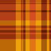 Warm autumnal plaid pattern in rich oranges and browns. Perfect for fallthemed designs, textile prints, or backgrounds. Evokes feelings of warmth, comfort, and rustic charm. vector