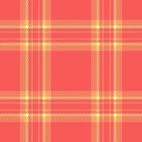 Vibrant coral and pale yellow plaid pattern. Perfect for textile designs, website backgrounds, or fashion-related projects. Seamless repeat texture offers endless design possibilities. vector