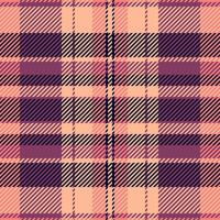 Production check plaid , book pattern fabric texture. Path textile seamless tartan background in orange and pink colors. vector