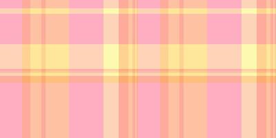 Foot background texture tartan, cotton check textile seamless. Slim fabric plaid pattern in red and orange colors. vector