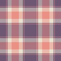 Soft fabric tartan texture, minimal seamless check background. Perfect textile plaid pattern in pastel and red colors. vector