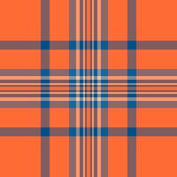 Vibrant orange, blue, and peach plaid pattern. Perfect for textile design, apparel, home decor, and website backgrounds. vector