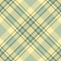 Silk tartan check texture, gentleman fabric textile. Pano seamless background plaid pattern in pastel and yellow colors. vector
