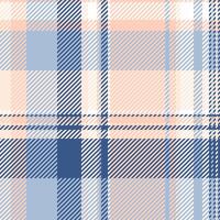 Soft pastel plaid pattern in peach, blues, and white. Ideal for fashion, home decor, and stationery designs. This versatile textile texture evokes a feeling of gentle warmth and tranquility. vector