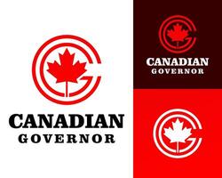 Canadian flag monogram CG design logo. vector