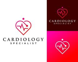 Logo design about a cardiology specialist. vector