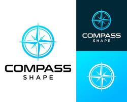 Logo design about a geometric direction compass in a circle. vector