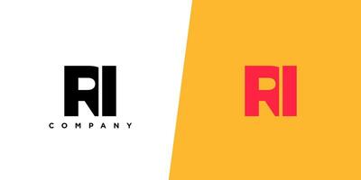 Letter R and I, RI logo design template. Minimal monogram initial based logotype. vector