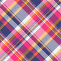 Repeating textile check, girl pattern plaid seamless. Primary background fabric texture tartan in blue and white colors. vector