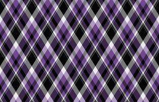 Elegant purple, black, and white diagonal plaid pattern. Perfect for textile design, fashion, website backgrounds, and more. Seamless repeat texture adds sophisticated style to any project. vector