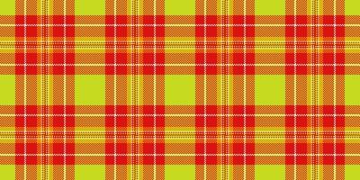 Vibrant lime green, orange, and red plaid pattern. Perfect for textile design, website backgrounds, or festive projects. vector