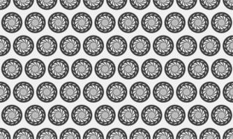 Hypnotic grayscale pattern featuring repeating circular motifs. Perfect for backgrounds, textiles, or web design, this image evokes a sense of movement and visual intrigue. vector