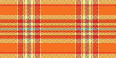 Glamour texture pattern seamless, folded textile fabric plaid. Manufacture check tartan background in orange and khaki colors. vector