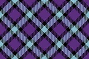 Shirt check pattern background, tone tartan seamless. Mockup fabric plaid textile texture in violet and black colors. vector