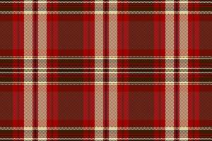Classic red, brown, and cream plaid pattern. Perfect for autumnal designs, textile projects, or website backgrounds. This seamless texture evokes warmth and tradition. vector