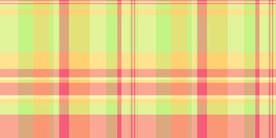 Vibrant pastel plaid pattern in soft peach, lime green, and yellow tones. Perfect for textile design, website backgrounds, packaging, or fashion projects. vector