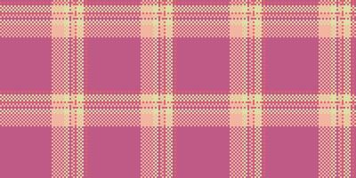 Post background texture tartan, mexican check fabric seamless. Punk textile pattern plaid in pink and orange colors. vector