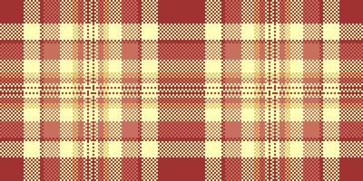 Vibrant autumnal plaid pattern in warm red and pale yellow hues. Perfect for textile design, fallthemed projects, or creating cozy backgrounds. Seamless repeat design ensures versatile application. vector
