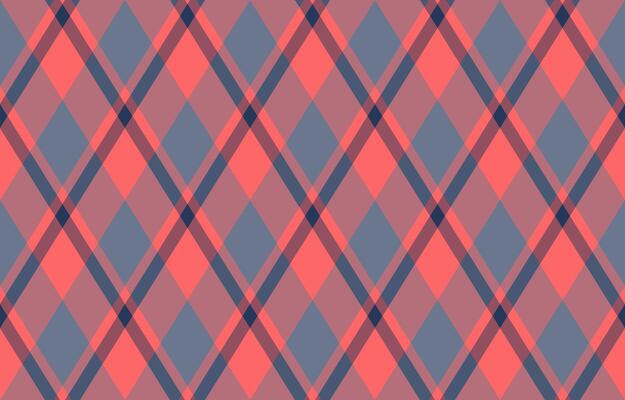 Stylish coral and slate blue diagonal plaid pattern. Perfect for textile design, fashion, website backgrounds, or any project needing a modern, geometric textile feel. Highresolution seamless repeat.