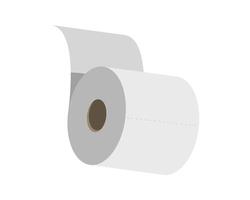 Clean and simple illustration of a roll of white paper towels, perfect for hygiene, cleaning, or household product websites. vector