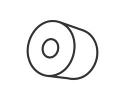 Simple line art illustration of a roll of paper or film. Perfect for website icons, app designs, or educational materials related to packaging, manufacturing, or technology. vector