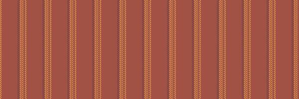 Wrapping vertical textile stripe, wide lines background seamless. Handmade fabric texture pattern in red and orange colors. vector