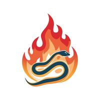 Illustration Fire snake vector