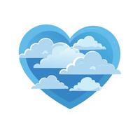 Heart shaped cloud vector