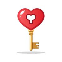 Heart shaped key vector