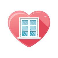 Heart shaped window vector