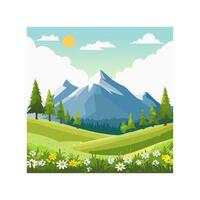 Illustration Mountain meadow vector