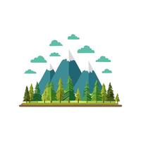 Illustration Mountain forest vector