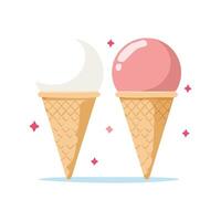Two ice cream cones vector