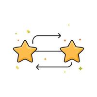 Two stars connected by a line vector
