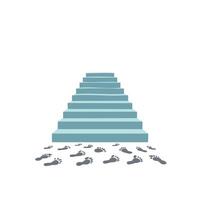 A staircase with footprints vector