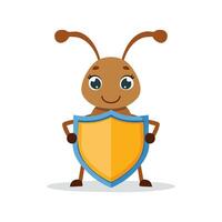 Ant with Shield vector