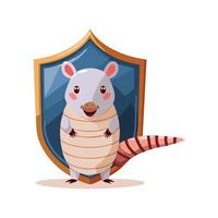 Armadillo with Shield vector