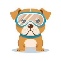Bulldog with Goggles vector