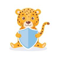 Cheetah with Shield vector