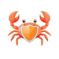 Crab with Shield vector