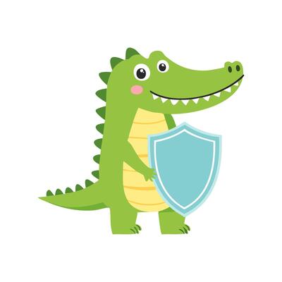 Crocodile with Shield