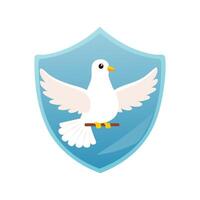 Cute Dove with Shield vector