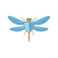 Dragonfly with Shield vector