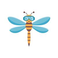 Dragonfly with Goggles vector
