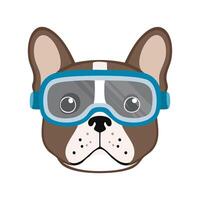 French Bulldog with Goggles vector