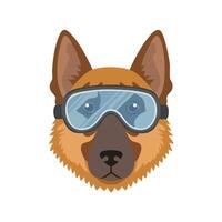 German Shepherd with Goggles vector