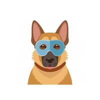 German Shepherd with Theater Mask vector