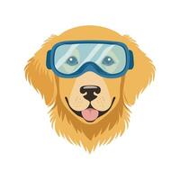 Golden Retriever with Goggles vector