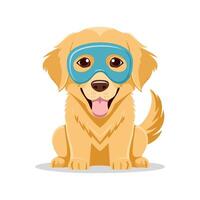 Golden Retriever with Theater Mask vector