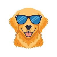 Golden Retriever with Sunglasses vector